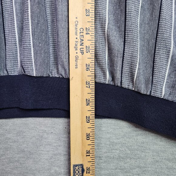 Vintage LD-Sport International Short Sleeve Grey white Stripes Polo Size XL - Picture 4 of 6
